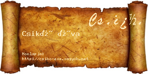 Csikó Éva névjegykártya